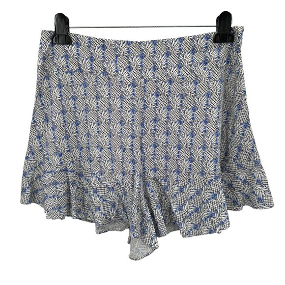 Maeve Ruffled Shorts Womens Size 8 Pineapples Beach Tropical Hawaii Blue - Picture 3 of 9